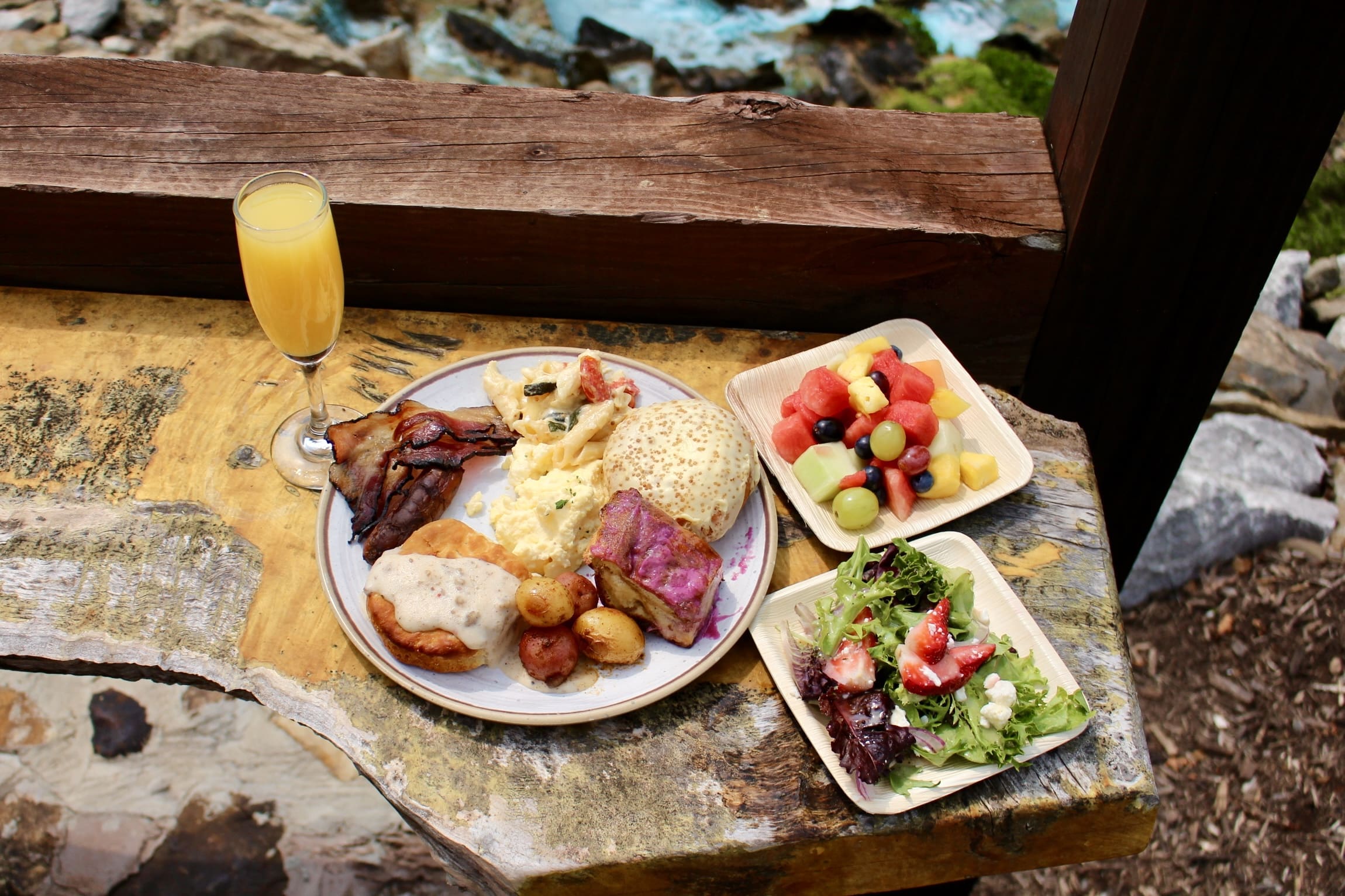 Group of friends at Ancient Lore Village Firepit